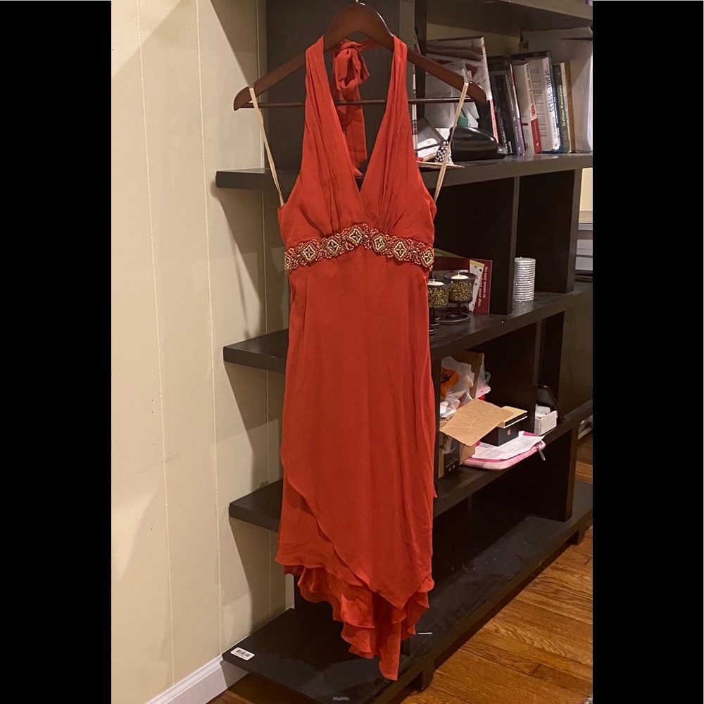 BCBG MAXAZRIA silk & chiffon dress NWT